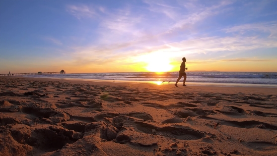 Beach, Ocean, Sand, Sun, Sea, Sunset