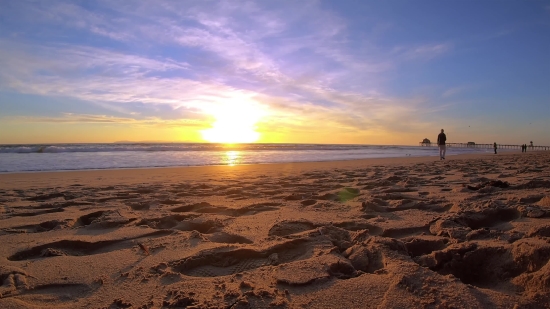 Beach, Ocean, Sea, Sun, Sunset, Sand