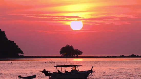 Beach, Sea, Ocean, Sunset, Ship, Water