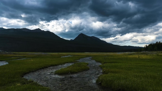 Bokeh Video Footage, Highland, Landscape, Grass, Sky, Mountain