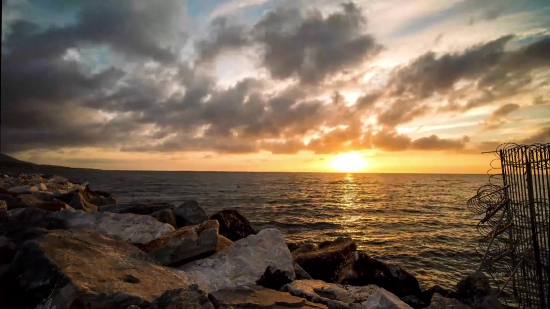 Breakwater, Ocean, Beach, Sea, Sunset, Barrier