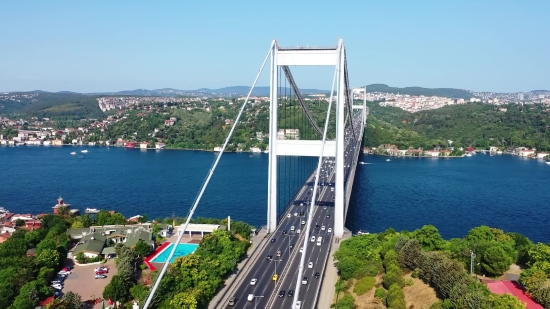 Bridge, Sea, Coast, Suspension Bridge, Ocean, Water