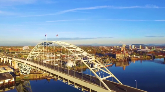 Bridge, Steel Arch Bridge, Structure, River, Pier, City