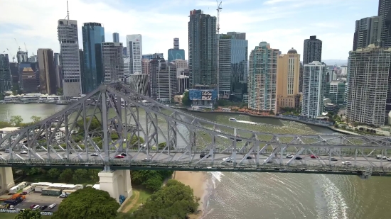 Bridge, Structure, City, Steel Arch Bridge, Skyline, Skyscraper