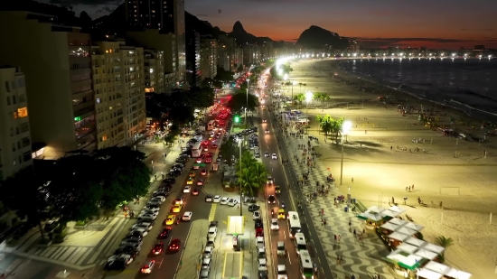 Business District, City, Night, Urban, Cityscape, Architecture