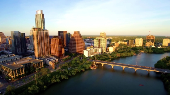 Business District, City, Waterfront, Skyline, Cityscape, Urban