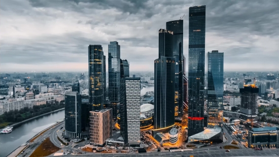 Business District, Skyscraper, City, Skyline, Cityscape, Urban