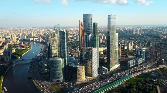 Business District, Skyscraper, City, Skyline, Cityscape, Urban