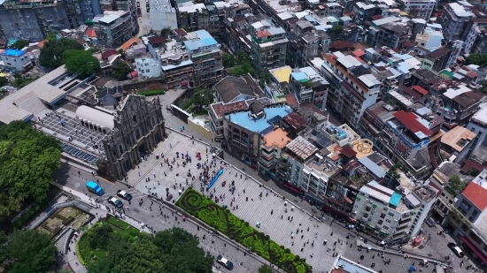 City, Intersection, Aerial, Town, Architecture, Building