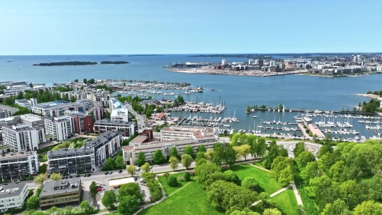 City, Marina, Aerial, Panorama, Waterfront, Architecture