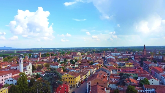 City, Town, Architecture, Aerial, Cityscape, Panorama