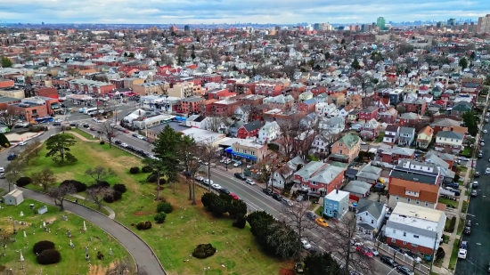 City, Town, Architecture, Business District, Aerial, Panorama