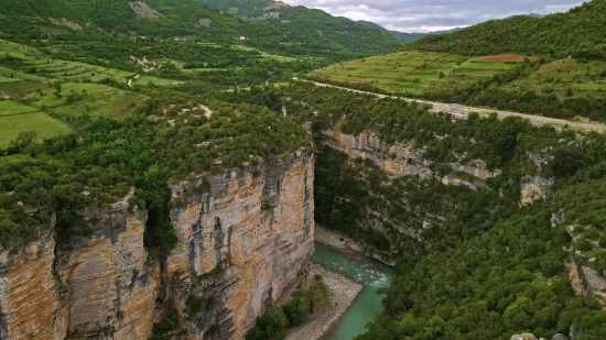 Cliff, Rampart, Landscape, Mountain, Rock, River