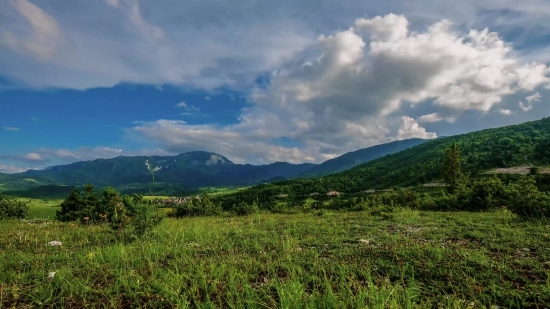 Completely Free Stock Footage, Highland, Landscape, Mountain, Grass, Sky