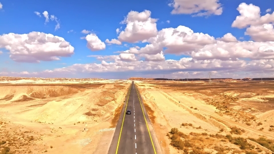 Desert, Landscape, Sky, Horizon, Asphalt, Road