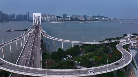 Download Free Video No Copyright, Suspension Bridge, Bridge, Structure, City, Architecture