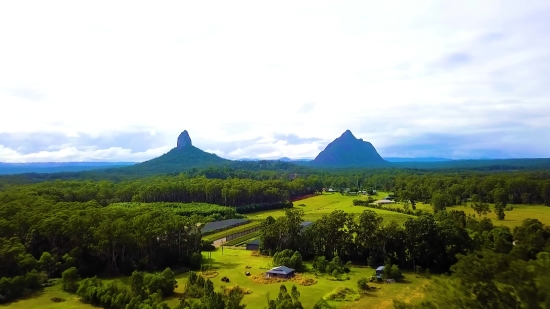 Drone Shot Stock Footage, Highland, Landscape, Grass, Rural, Mountain