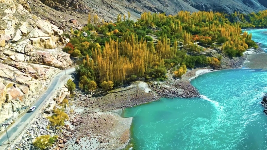 Forest, River, Landscape, Water, Mountain, Tree