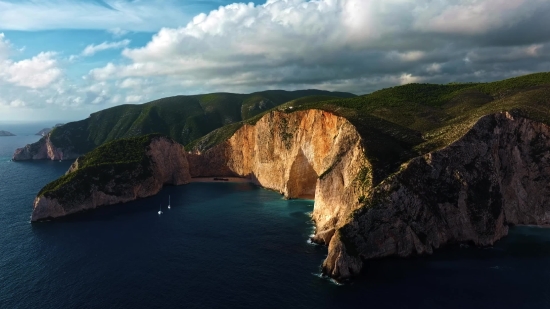 Geological Formation, Landscape, Cliff, Cave, Water, Rock