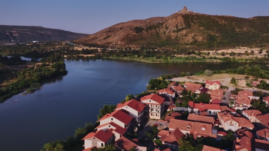 Google Meet Backgrounds Free, Landscape, Town, Resort, Water, Mountain