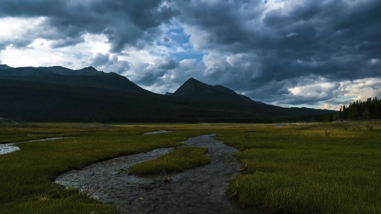 Highland, Landscape, Grass, Sky, Meadow, Mountains