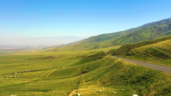 Highland, Landscape, Mountain, Mountains, Grass, Sky