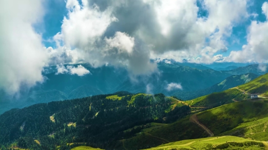 Highland, Mountain, Landscape, Mountains, Sky, Clouds