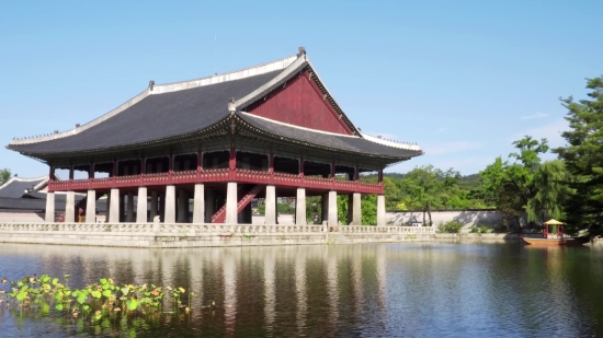 Kitchen Stock Video, Temple, Building, Palace, Architecture, Boathouse