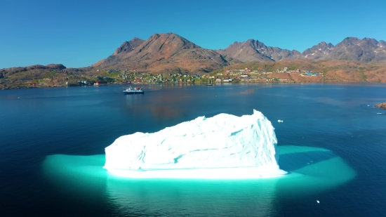 Lake, Body Of Water, Iceberg, Mountain, Landscape, Sky