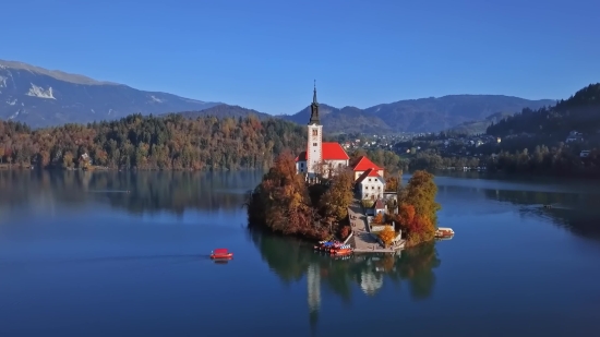 Lake, Castle, Water, Landscape, Sky, Travel