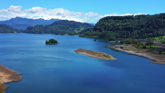 Lake, River, Water, Landscape, Mountain, Sky