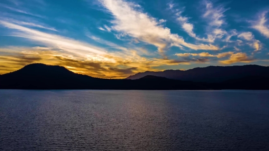 Lake, Sunset, Water, Sea, Sun, Ocean