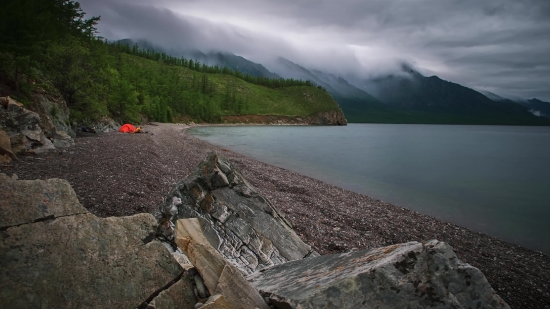 Lakeside, Shore, Water, Landscape, Lake, Mountain