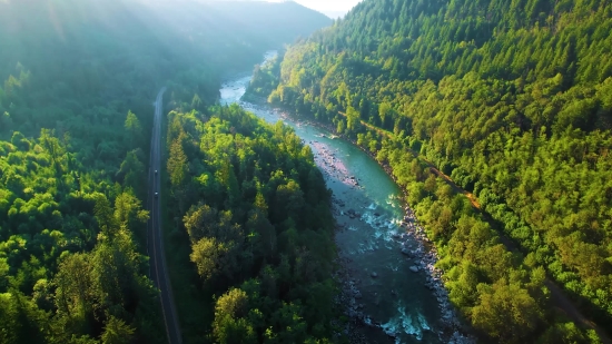 Landscape, River, Forest, Mountain, Tree, Valley