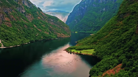 Landscape, River, Mountain, Water, Lake, Canyon