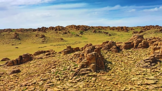 Landscape, Stone Wall, Knoll, Desert, Mountain, Fence