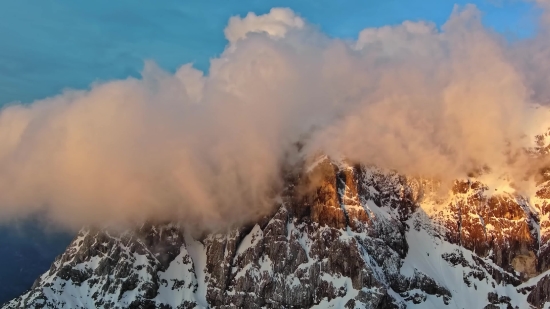 Mountain, Geological Formation, Volcano, Landscape, Snow, Sky