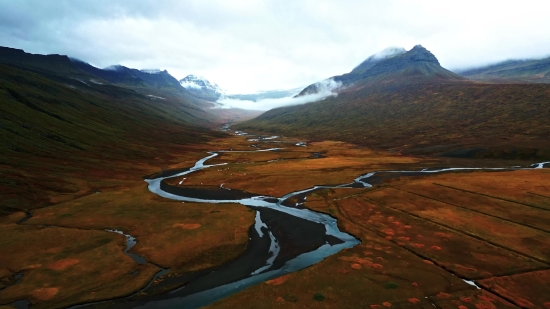 Mountain, Highland, Landscape, Mountains, Range, River