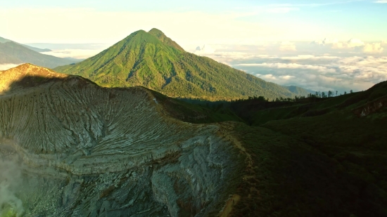 Mountain, Highland, Landscape, Volcano, Mountains, Sky