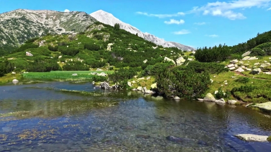 Mountain, Landscape, Lake, River, Mountains, Water