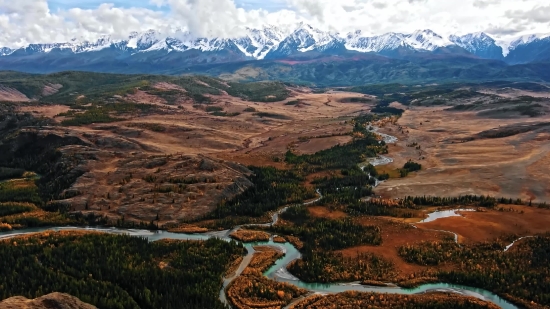 Mountain, Landscape, Mountains, Highland, River, Valley