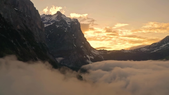 Mountain, Landscape, Sky, Mountains, Glacier, Clouds