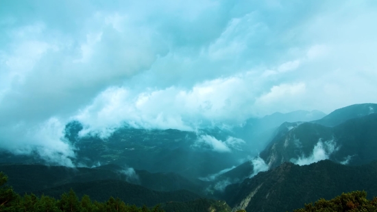 Mountain, Landscape, Sky, Volcano, Clouds, Range