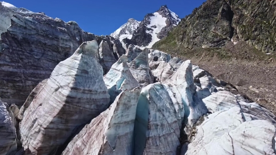 Mountain, Line, Glacier, Snow, Mountains, Landscape