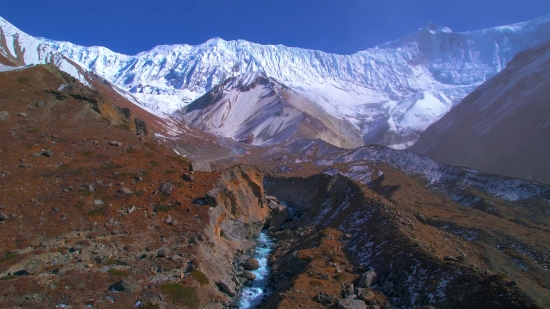 Mountain, Range, Glacier, Snow, Landscape, Peak