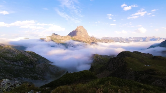 Mountain, Range, Landscape, Mountains, Highland, Sky