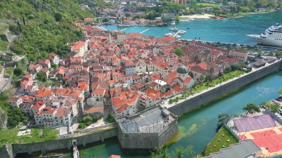 Plane Landing Stock Footage, Dam, Town, City, Barrier, Architecture