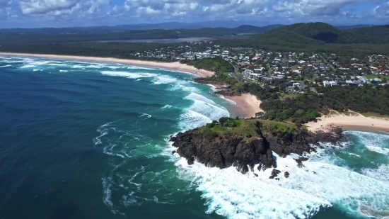 Rat Stock Footage, Ocean, Beach, Promontory, Shoreline, Sea