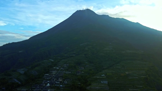 Raw Clip For Editing, Volcano, Mountain, Natural Elevation, Geological Formation, Landscape