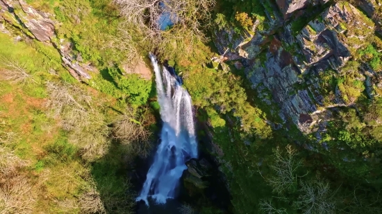 River, Forest, Waterfall, Rock, Water, Landscape